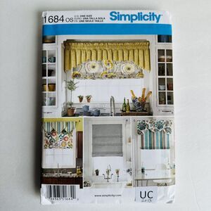 Simplicity Pattern 1684 Window Treatments Roman Shades Valances UNCUT Home Decor